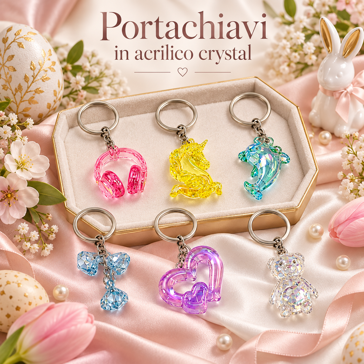 Portachiavi Acrilic Crystal Assortiti – immagine ambientata