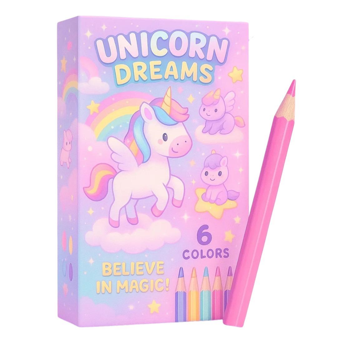 BOX 6 PASTELLI UNICORNO MAGICO 5X10 CM