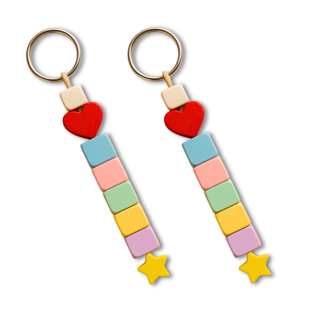 PORTACHIAVI LEGNO PASTEL RAINBOW 13 CM