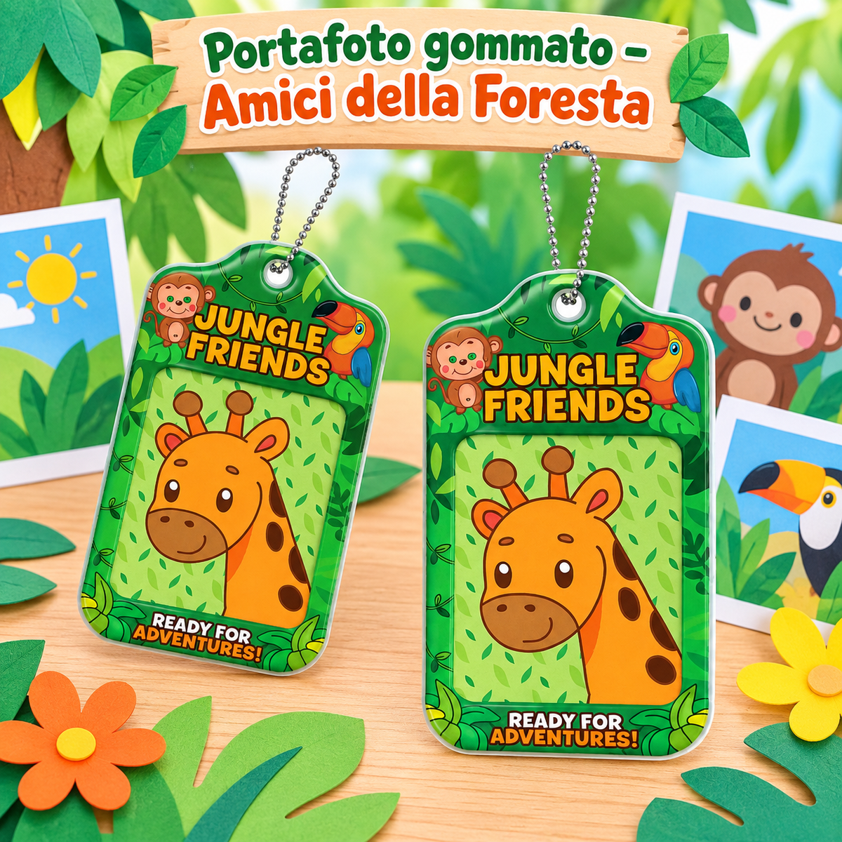 Portafoto Gommato Amici della Foresta 13×7 cm – Sorprese per Uova di Pasqua – immagine ambientata