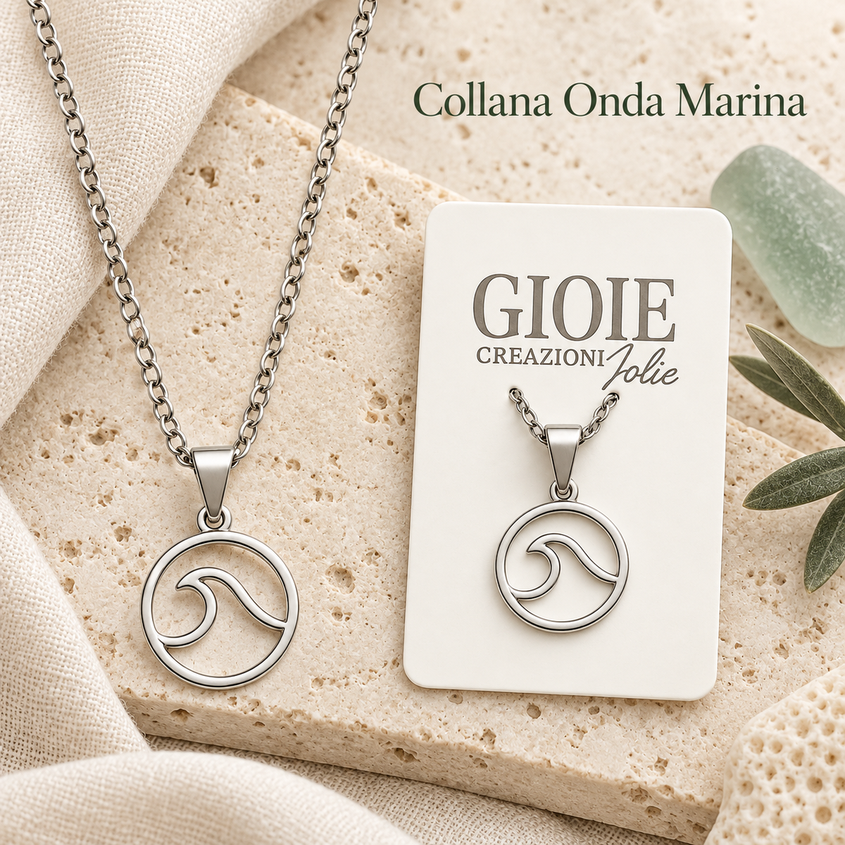 Collana Onda Marina 10 cm – Sorprese Bijouteria Nautica – immagine ambientata