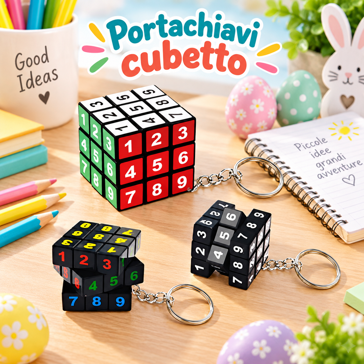 Portachiavi Cubetto 3X3 Cm – immagine ambientata
