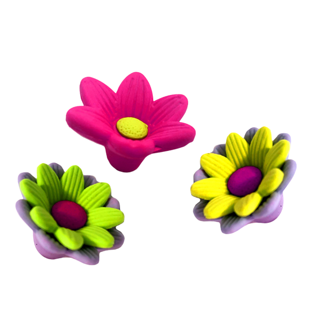 Gomma Topper Fiore Colorato 3×3 cm – Sorprese per Uova di Pasqua