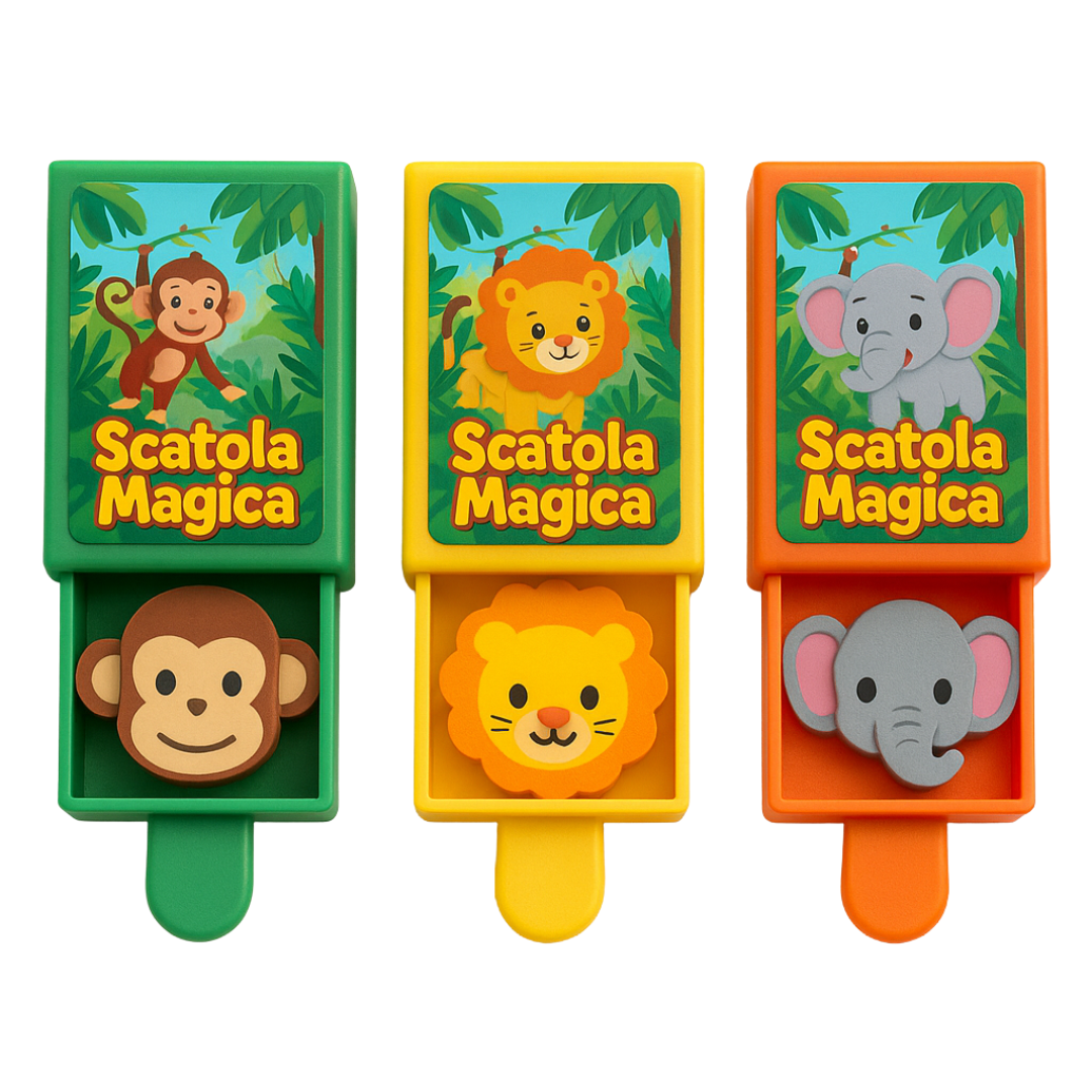 SCATOLETTA MAGICA ANIMALI GIUNGLA 6CM