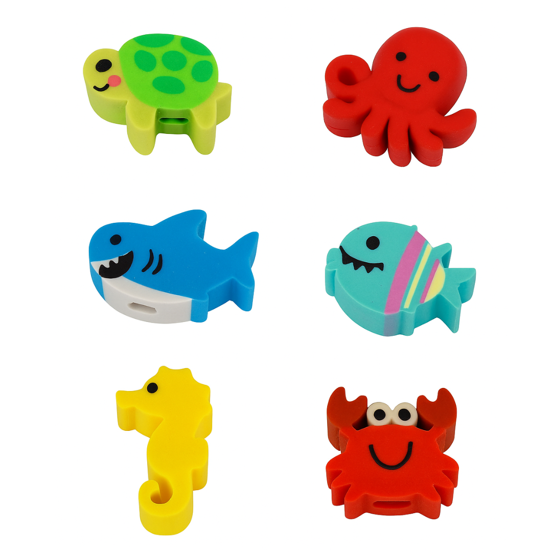 GOMMA TOPPER ANIMALI DEL MARE 2X2CM
