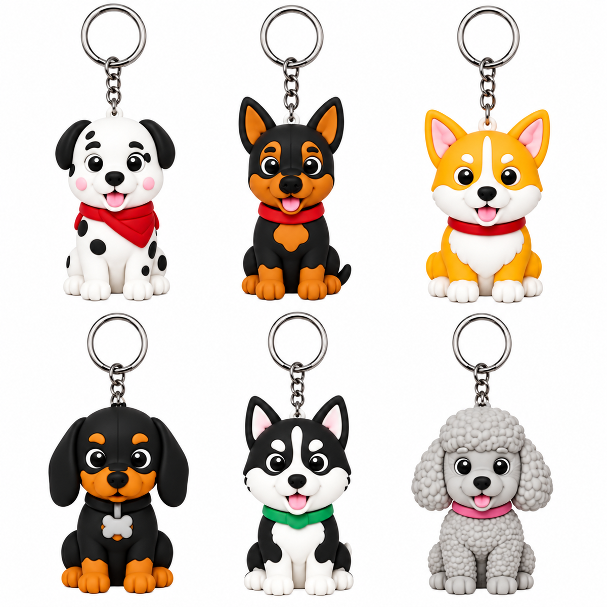 Portachiavi Silicone Cani Ass – immagine principale su sfondo bianco