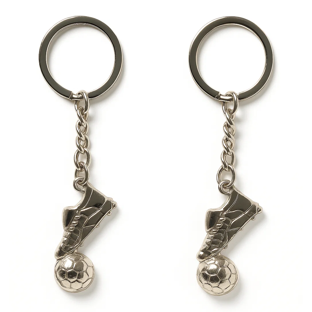 PORTACHIAVI IN METALLO SCARPETTA E PALLONE 10CM