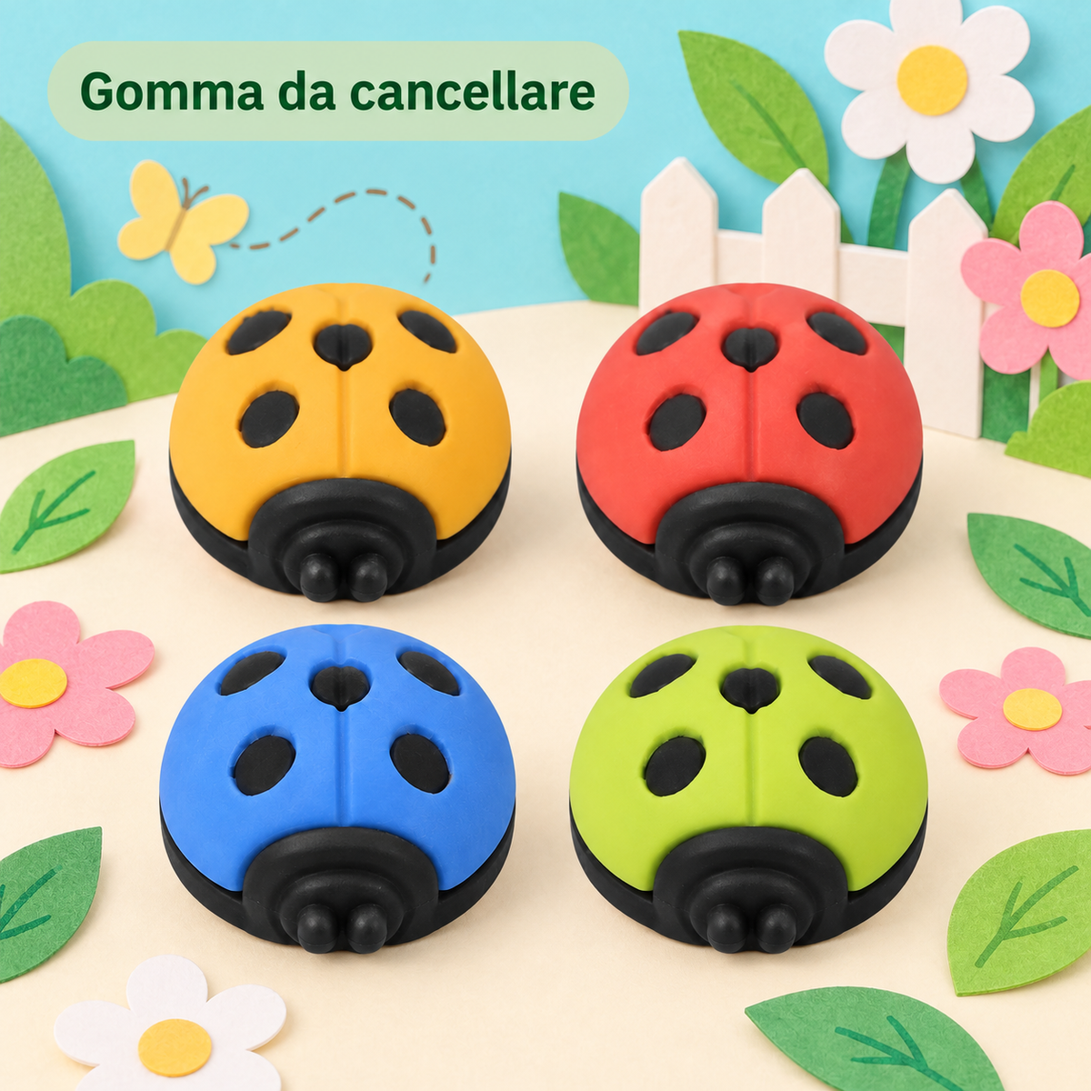 Gomma Coccinella – immagine ambientata