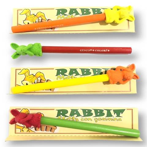MATITA CON GOMMA CONIGLIETTO ASS.