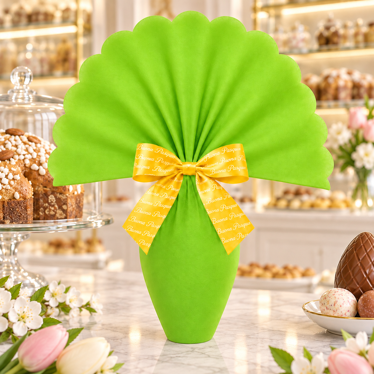 TNT TONDO SMERLATO D.100 VERDE – immagine ambientata in pasticceria