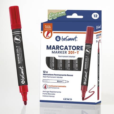 MARCATORE P.TONDA ROSSO IN BOX da 12Pz BE SMART