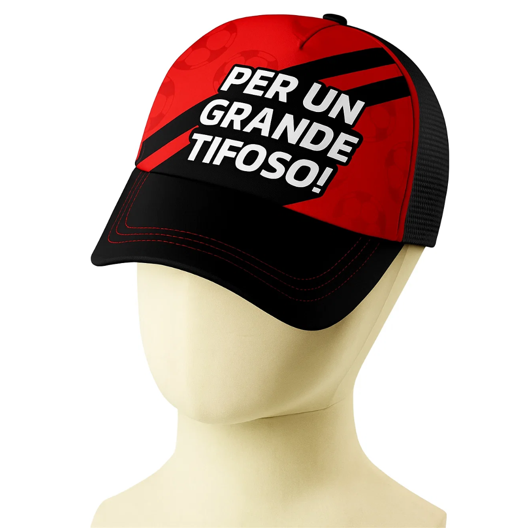 CAPPELLO C/VISIERA ROSSO NERO