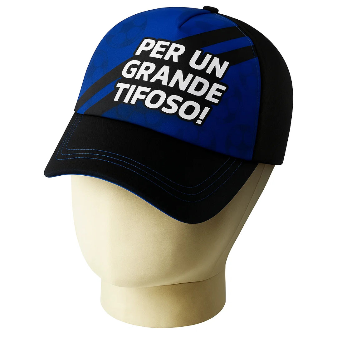 CAPPELLO C/VISIERA NERO AZZURRO