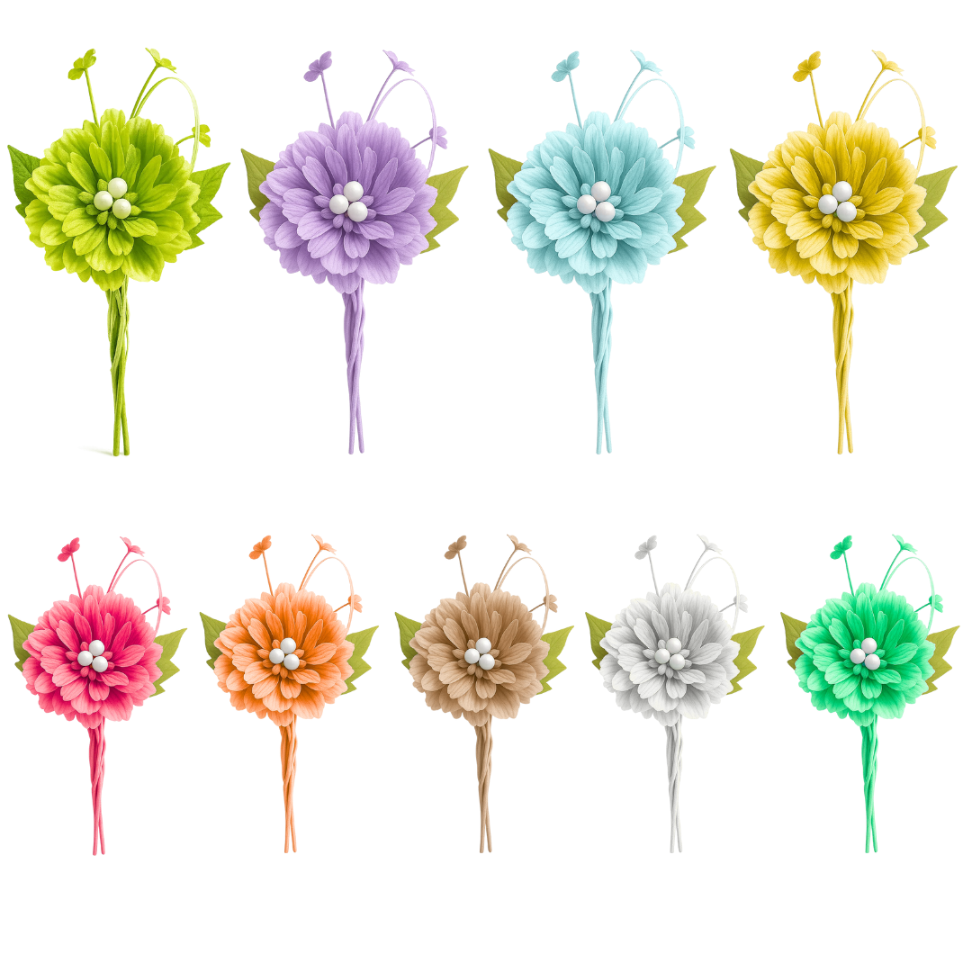 PICK GERBERA MADREPERLE 9 COLORI CM 24