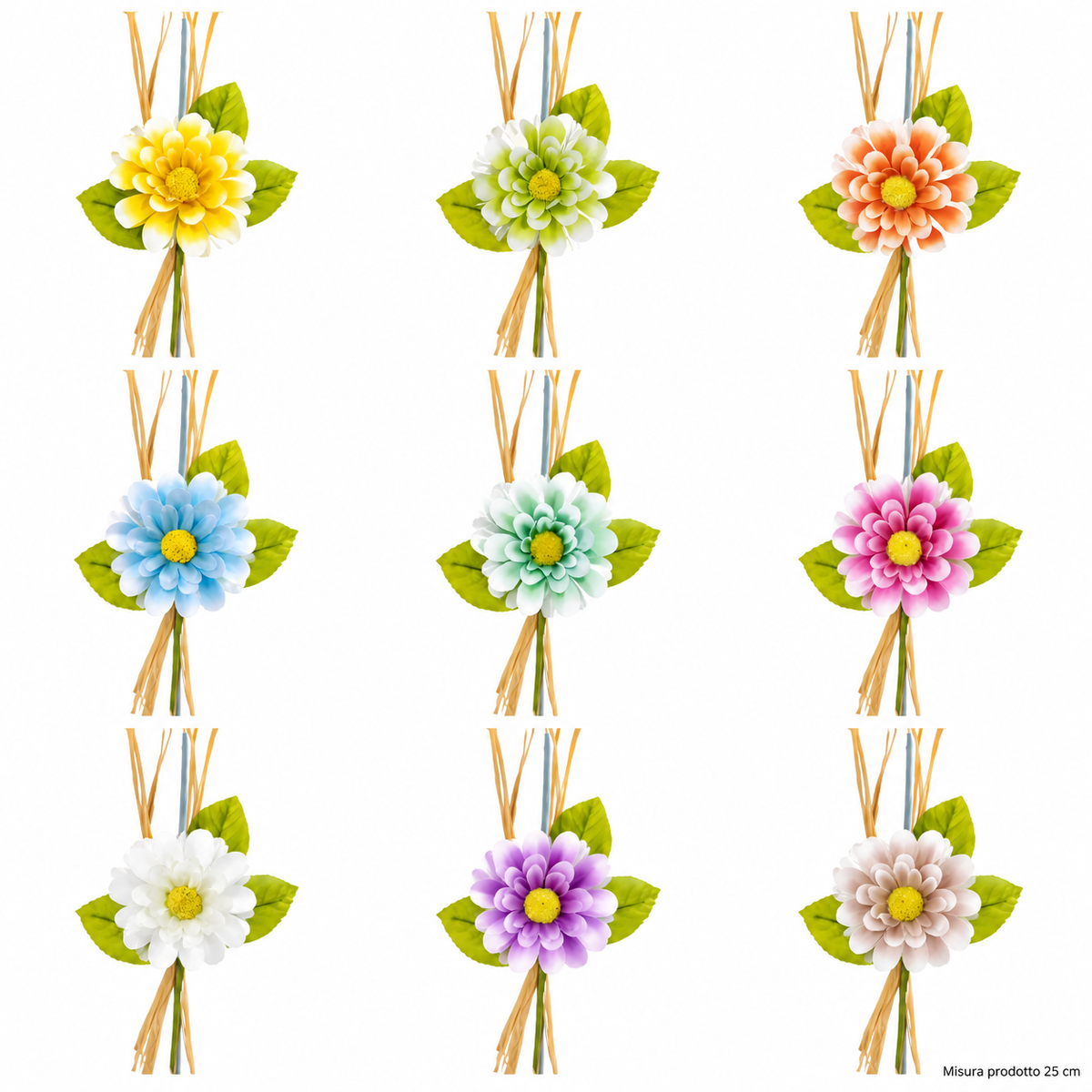 PICK MARGHERITINA CON PAGLIA 9 COLORI CM 25 – immagine principale su sfondo bianco