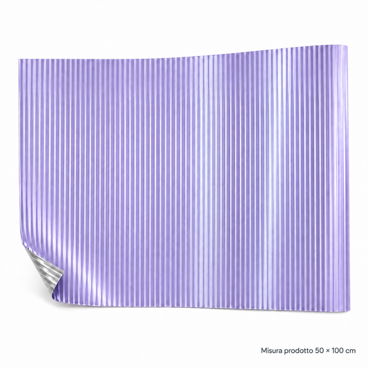 ALLUMINIO PLISSETTATO GLICINE 50X100 – foto prodotto su sfondo bianco, colore Glicine, misura 50x100 cm