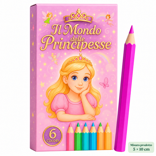 Box 6 Pastelli Il Mondo delle Principesse 5×10 cm – Sorprese per Uova di Pasqua – immagine principale su sfondo bianco