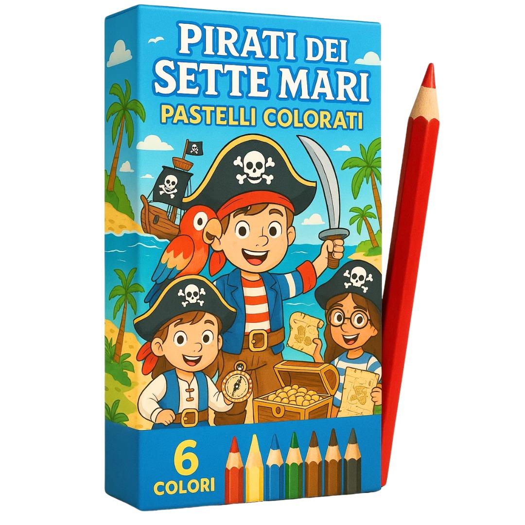 BOX 6 PASTELLI PIRATI DEI SETTE MARI 5X10 CM