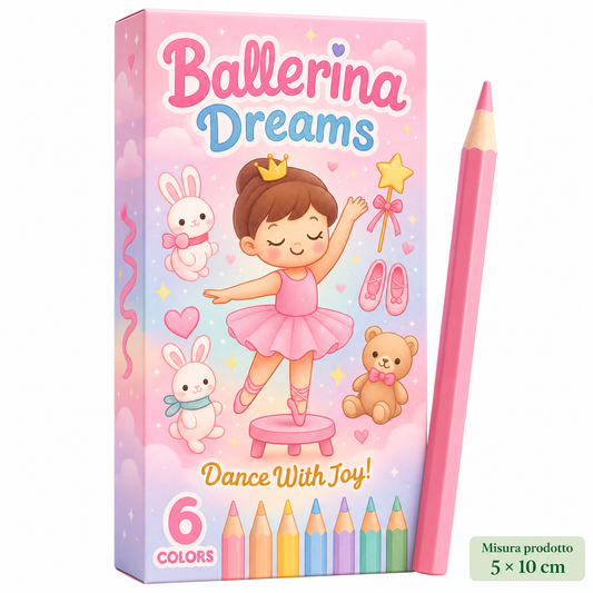 Box 6 Pastelli Ballerina Dream 5×10 cm – Sorprese per Uova di Pasqua – immagine principale su sfondo bianco