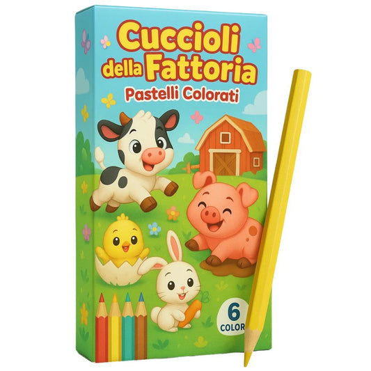 BOX 6 PASTELLI CUCCIOLI DELLA FATTORIA 5X10 CM