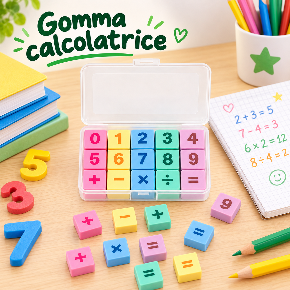 Gomma Calcolatrice 8×5 cm – Sorprese per Uova di Pasqua – immagine ambientata