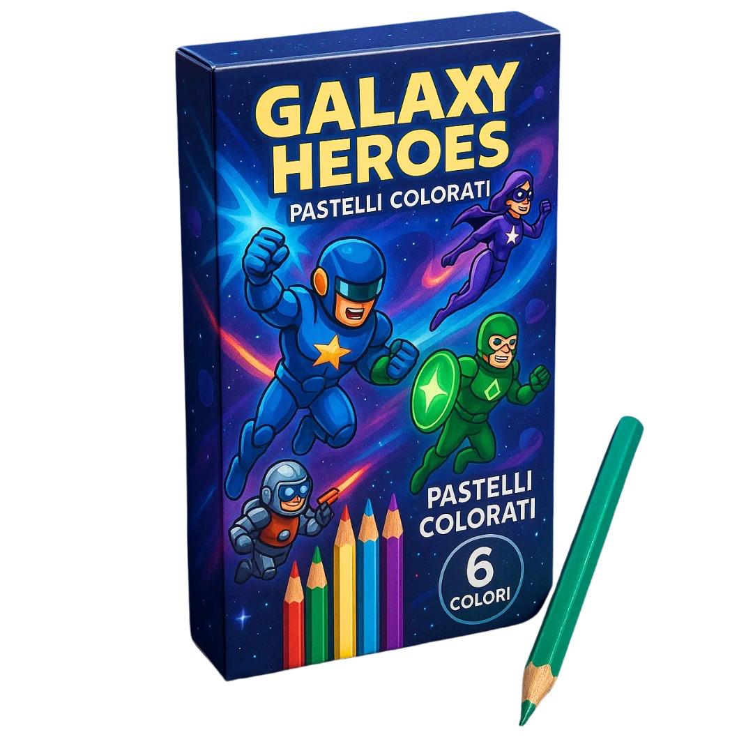 BOX 6 PASTELLI GALAXY HEROES 5X10 CM