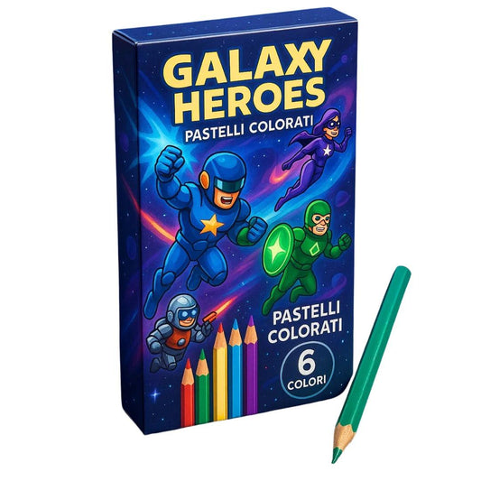 BOX 6 PASTELLI GALAXY HEROES 5X10 CM