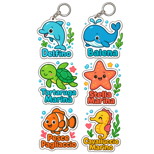PORTACHIAVI LEGNO AMICI DEL MARE 5 CM