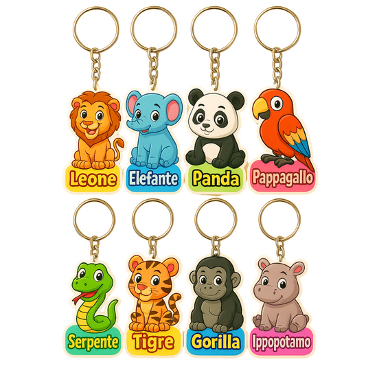 PORTACHIAVI LEGNO AMICI DELLA GIUNGLA 5 CM