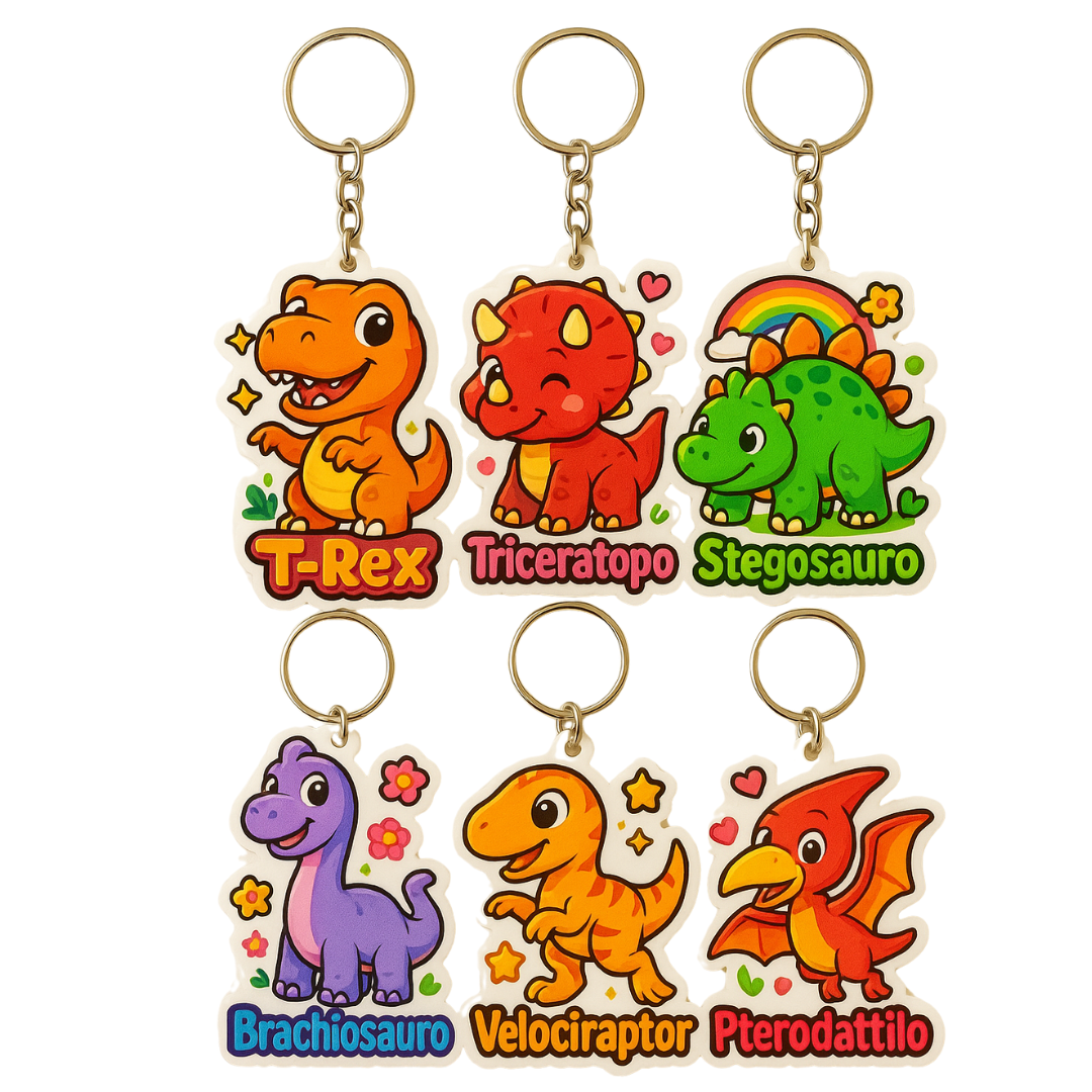 PORTACHIAVI LEGNO DINOSAURI 5 CM