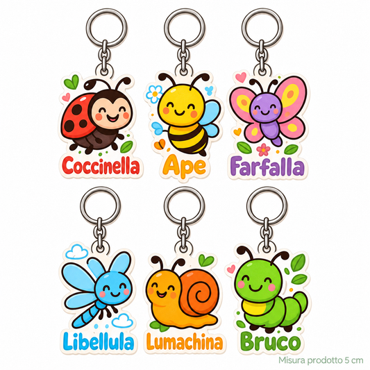 Portachiavi in Legno Love Bugs 5 cm – Sorprese per Uova di Pasqua – immagine principale su sfondo bianco