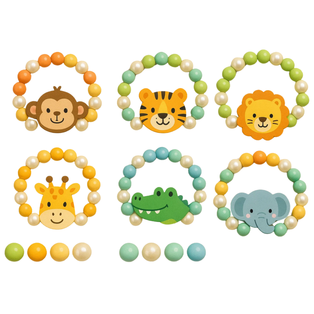 BRACCIALE LEGNO ANIMALI 13CM