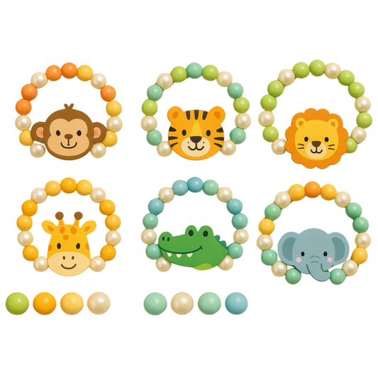 BRACCIALE LEGNO ANIMALI 13CM