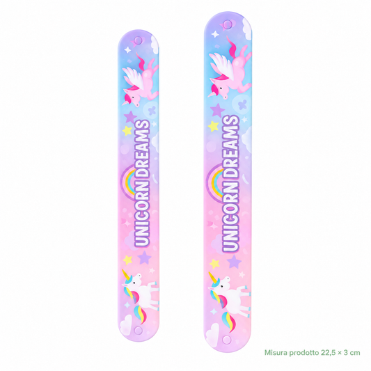 Braccialetto Slap Unicorno 22,5×3 cm – Sorprese per Uova di Pasqua – immagine principale su sfondo bianco