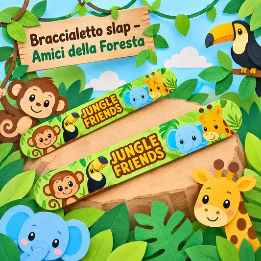 Braccialetto Slap Amici della Foresta 22,5×3 cm – Sorprese per Uova di Pasqua – immagine ambientata