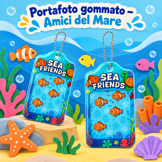 Portafoto Gommato Amici del Mare 13×7 cm – Sorprese per Uova di Pasqua – immagine ambientata