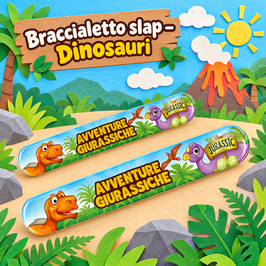 Braccialetto Slap Dinosauri – Sorprese per Uova di Pasqua – immagine ambientata