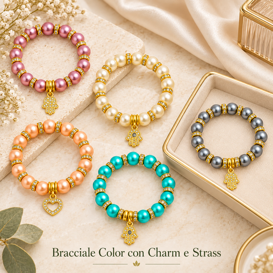 Bracciale Color con Charm e Strass 10 cm – Sorprese per Uova di Pasqua – immagine ambientata