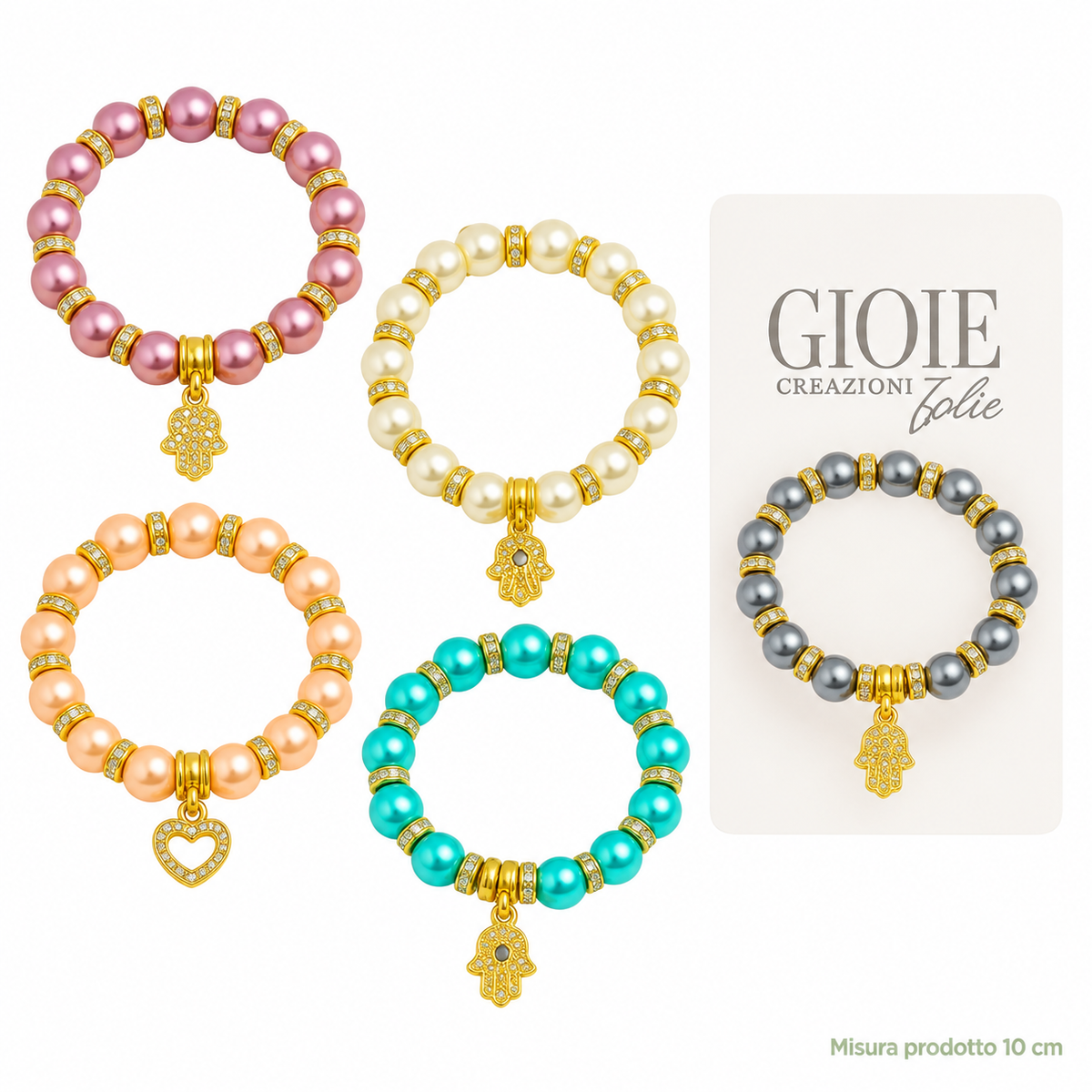 Bracciale Color con Charm e Strass 10 cm – Sorprese per Uova di Pasqua – immagine principale su sfondo bianco