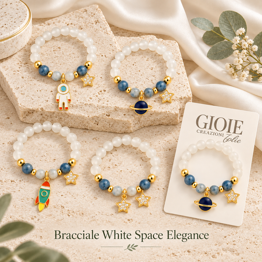 Bracciale White Space Elegance 10 cm – Sorprese per Uova di Pasqua – immagine ambientata