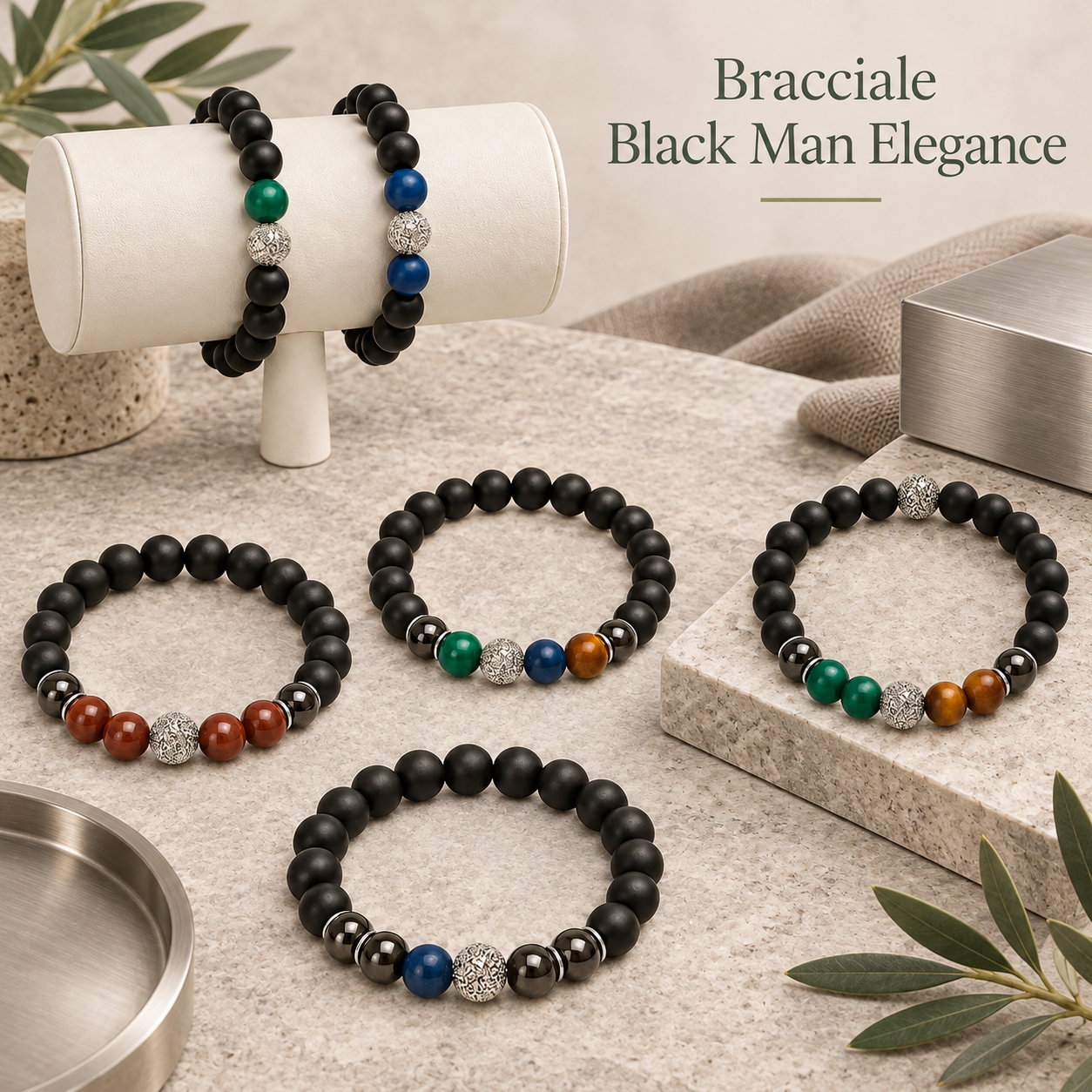 Bracciale Black Man Elegance 10 cm – Sorprese per Uova di Pasqua – immagine ambientata