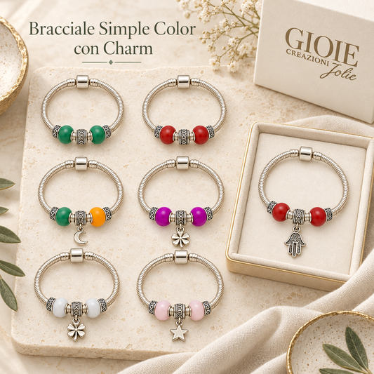 Bracciale Simple Color con Charm 10 cm – Sorprese per Uova di Pasqua – immagine ambientata