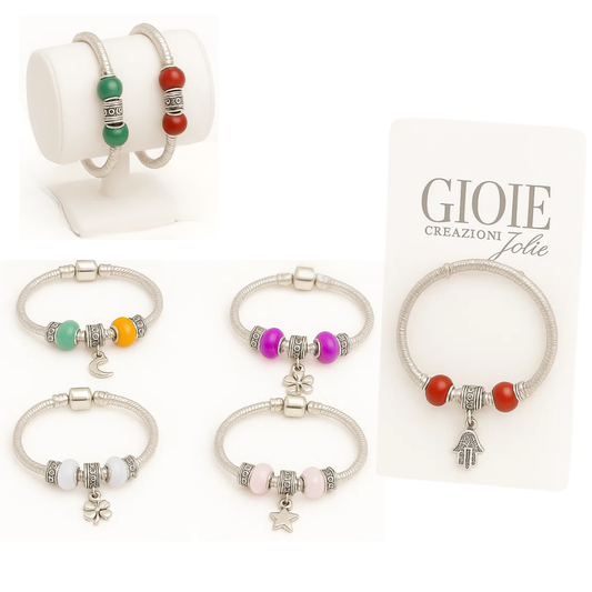 BRACCIALE SIMPLE COLOR CON CHARM 10CM