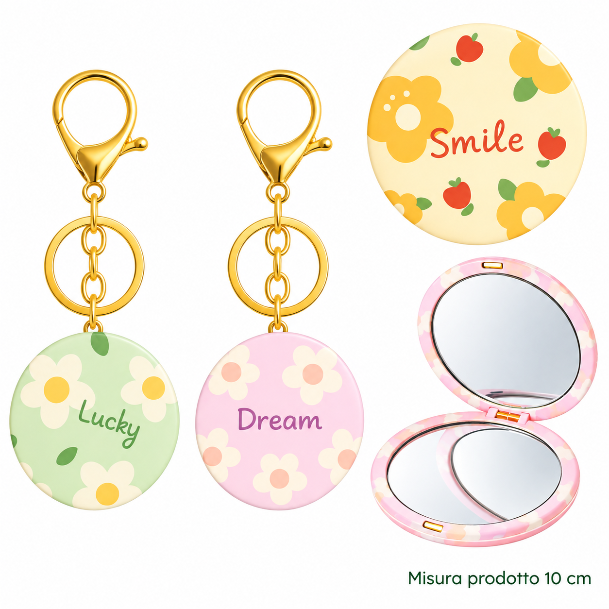 Specchietto con Portachiavi 10 cm – Sorprese Bijouteria Pratico – immagine principale su sfondo bianco
