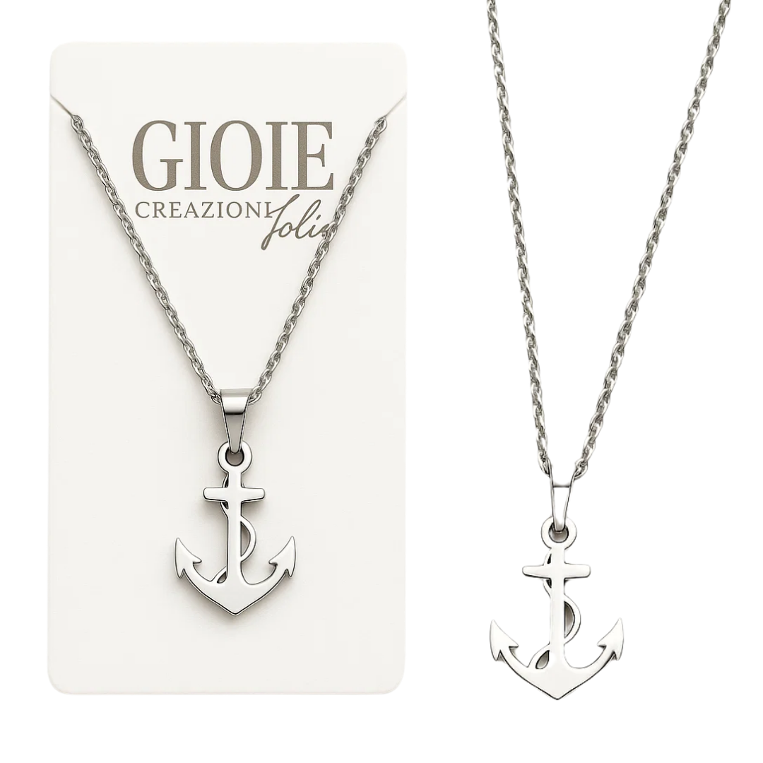 COLLANA ANCORA MARE 10CM
