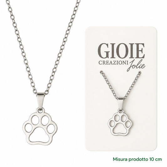 Collana Zampa Cucciolo 10 cm – Sorprese Bijouteria Creativa – immagine principale su sfondo bianco