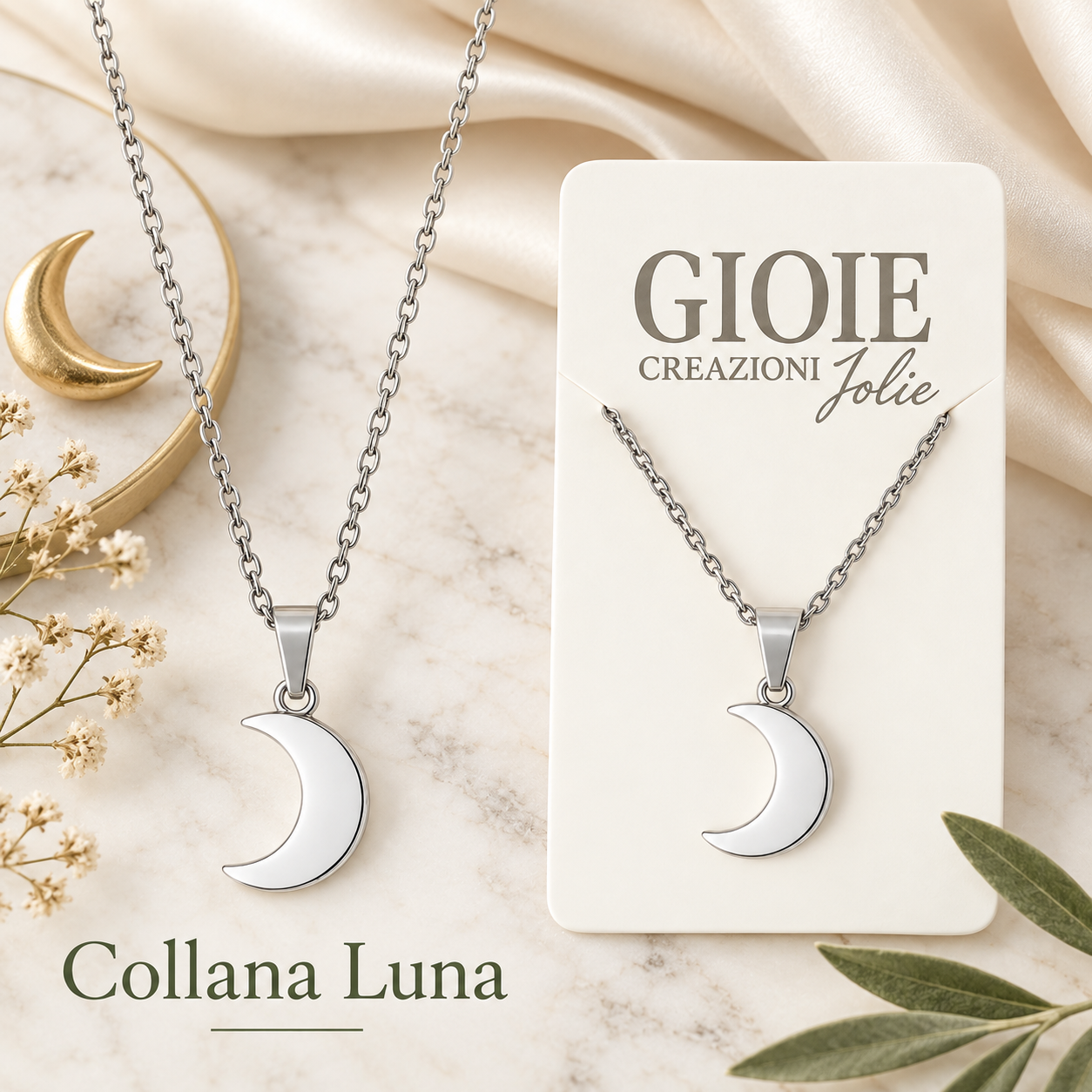 Collana Luna 10 cm – Sorprese Bijouteria Elegante – immagine ambientata