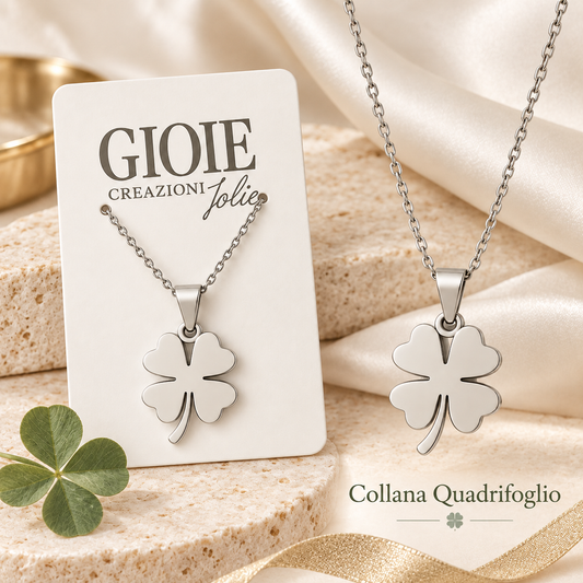 Collana Quadrifoglio 10 cm – Sorprese Bijouteria Fortuna – immagine ambientata