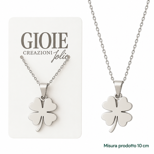 Collana Quadrifoglio 10 cm – Sorprese Bijouteria Fortuna – immagine principale su sfondo bianco