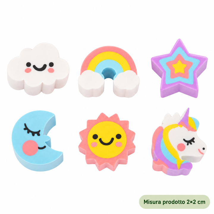 Gomma Topper Mondo Unicorno 2x2 cm – Sorpresa Unicorno per Uova di Pasqua